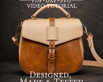 Crossbody Bag Pattern PDF, Leather Shoulder Bag Pattern DXF