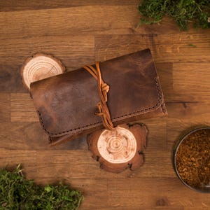 Leather Tobacco Pouch Pattern: Easy Hand Stitch PDF image 8