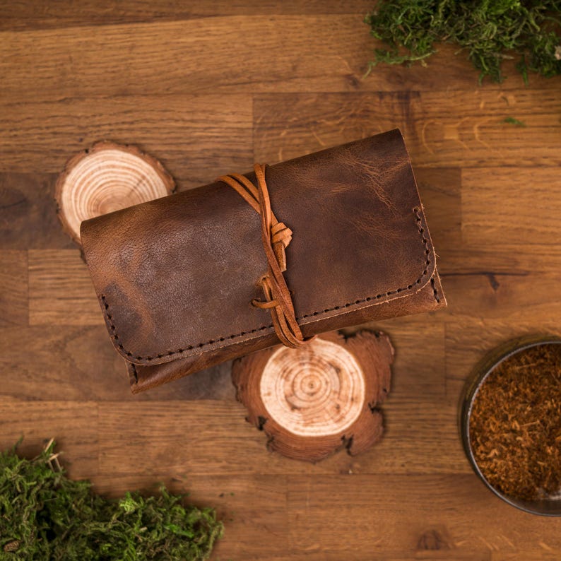 Leather Tobacco Pouch Pattern: Easy Hand Stitch PDF image 8