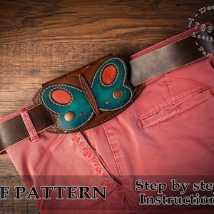 Patrón de billetera de cuero con cinturón de mariposa PDF