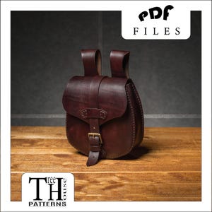 Mittelalterliche Gürteltasche Leder Schnittmuster PDF, Gürteltasche Schnittmuster