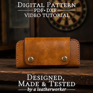 Leather Dart Case Pattern: Wallet Template (PDF, DXF)