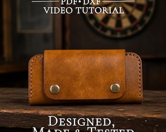 Leather Dart Case Pattern: Wallet Template (PDF, DXF)