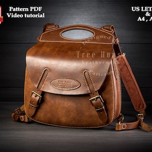Backpack leather pattern PDF - rucksack digital template