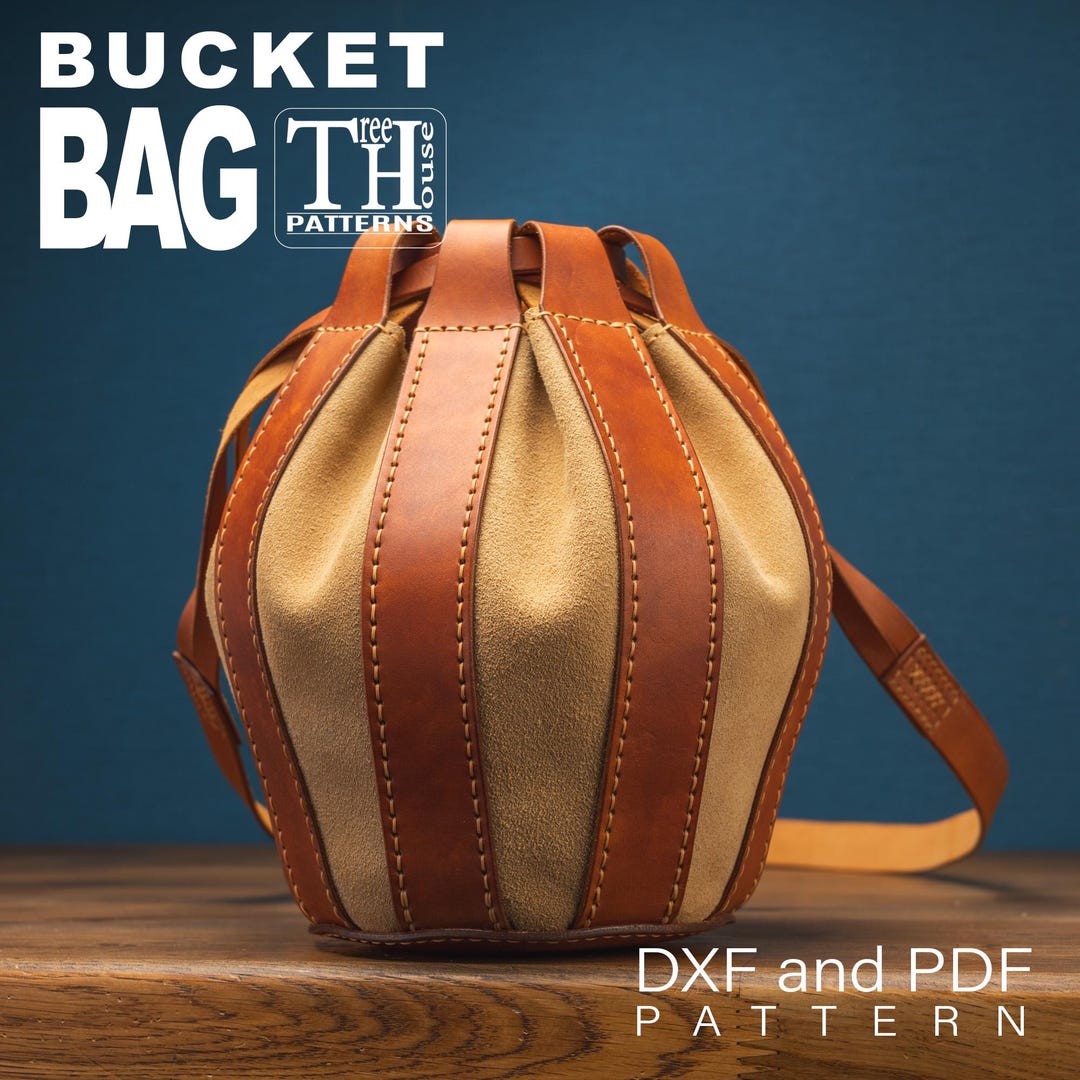 Leather Bucket Bag Pattern PDF & DXF - Shoulder Bag Sewing Template - Etsy