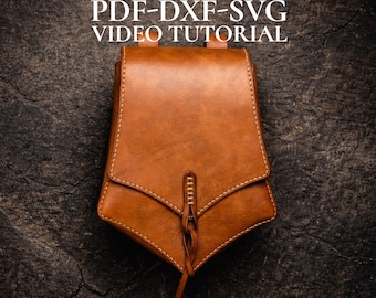Belt Bag Pattern, Viking Leather Pouch Template PDF DXF SVG, Medieval Renaissance diy