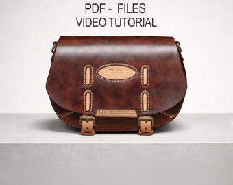 Leather Bag Pattern PDF, Crossbody Bag Pattern, Saddle Bag Template