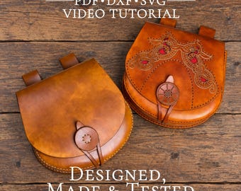 Leather Belt Bag Pattern, LARP  Pouch ,Medieval Hip Bag PDF, DXF