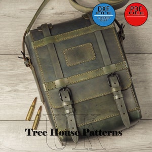 Patron en cuir PDF, DXF pour sac à bandoulière militaire pour homme