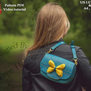 Umhängetasche Leder Schnittmuster PDF - kleine Tasche digitale Vorlage