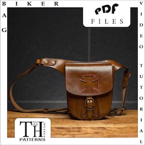 Biker-Holstertasche Leder Schnittmuster PDF - Gürteltasche digitale Vorlage