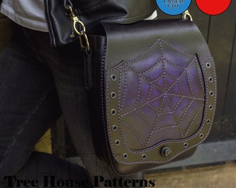 【ラピス様オーダーページ】 Leather Pattern PDF, DXF for Goth Style Shoulder Bag, Spider