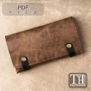 Tabaktasche Leder Schnittmuster PDF - Tabaktasche digitale Vorlage