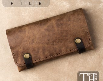 Tobacco pouch leather pattern PDF - tobacco case digital template