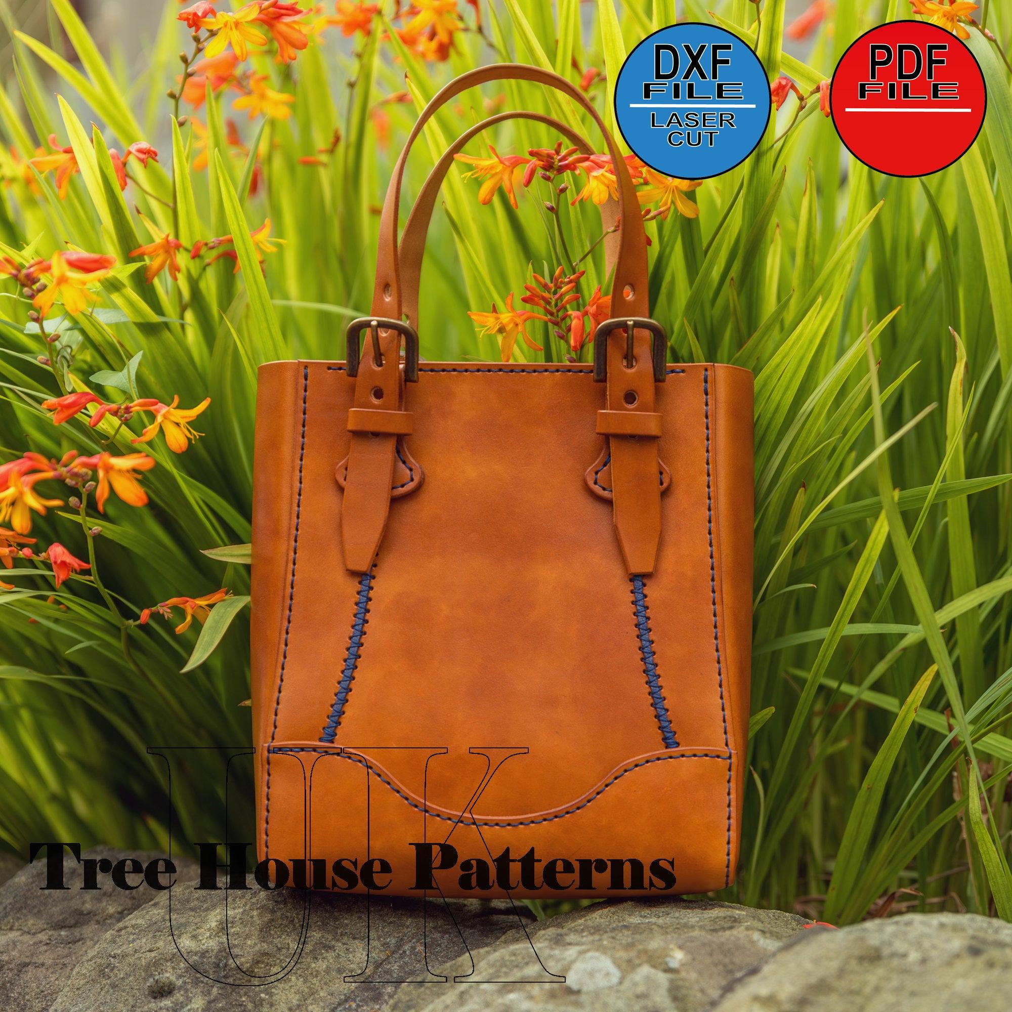Leather Tote Bag Pattern: Two Sizes, Laser Cut DXF & PDF - Etsy