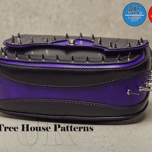 Shoulder Bag Pattern PDF, Leather Bag Template DXF, SVG , Goth Style - Etsy