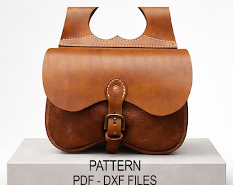 Leather Pouch Pattern PDF DXF, Belt Bag Template, Medieval Waist Bag DIY