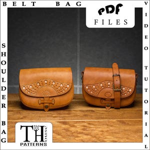 Gürteltasche und Schultertasche Leder Schnittmuster PDF