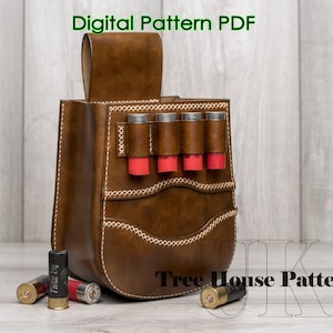 Cartridge pouch Shotgun holder leather pattern PDF