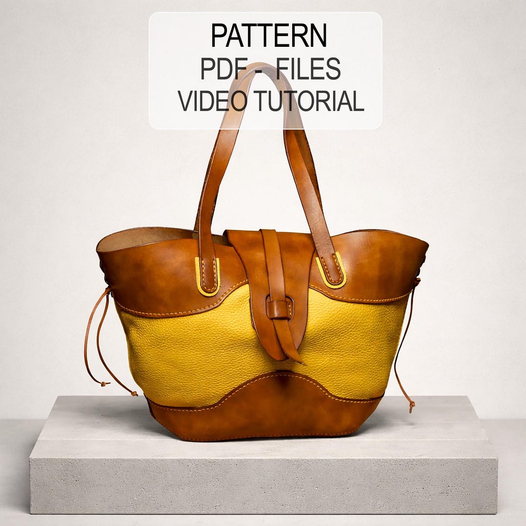 Leather Tote Bag Pattern PDF – Tote Bag Template DIY, Leather Bag ...