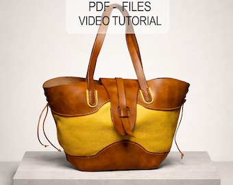 Leather Tote Bag Pattern PDF – Tote Bag Template DIY, Leather Bag Pattern