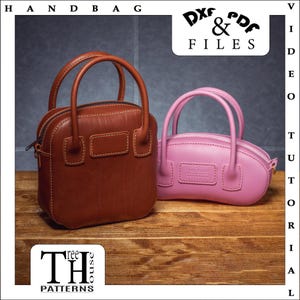 Leder Schnittmuster PDF, DXF für Handtasche in 4 Formen, Schnittmuster für Partytasche