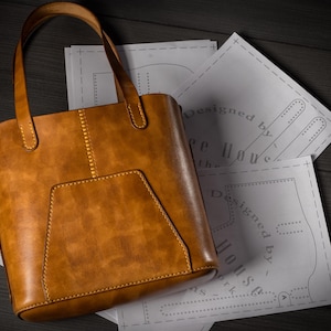 Small Tote Bag Leather Pattern PDF, Shoulder Bag Digital Template - Etsy