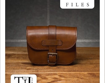 Belt bag leather pattern PDF, waist bag digital template