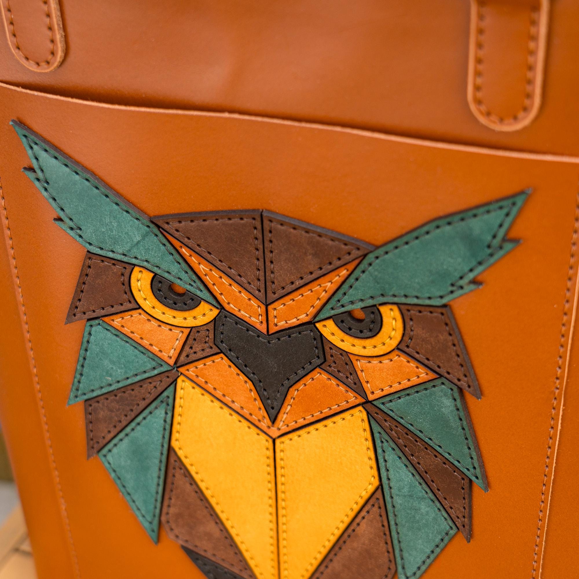 Leather Tote Bag Pattern PDF, Owl Shoulder Pattern, DXF Template for ...