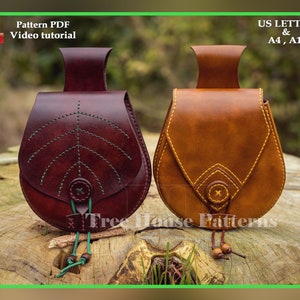 Medieval belt bag leather pattern PDF