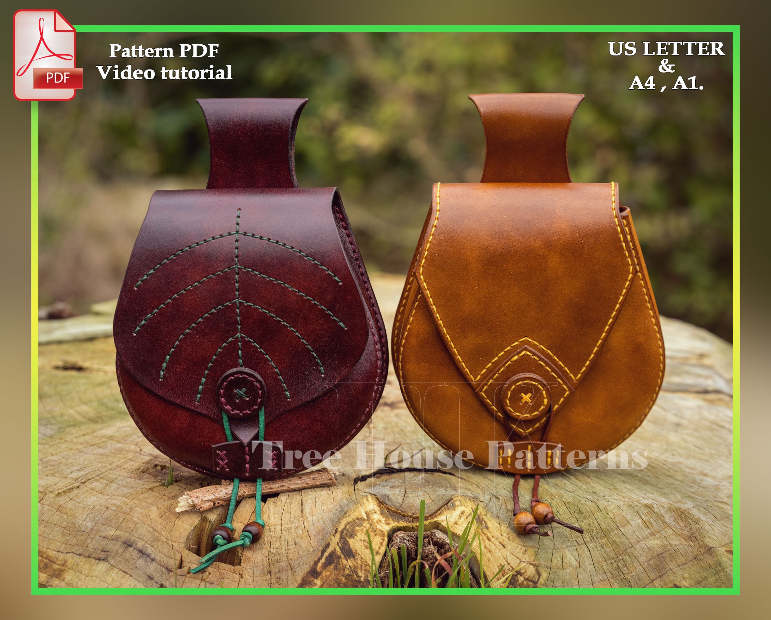 Coffin backpack leather pattern PDF - by LeatherHubPatterns