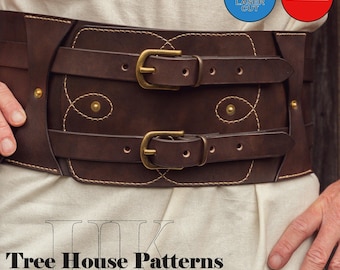 Leather pattern PDF, DXF for medieval Viking battle belt (ONLY)