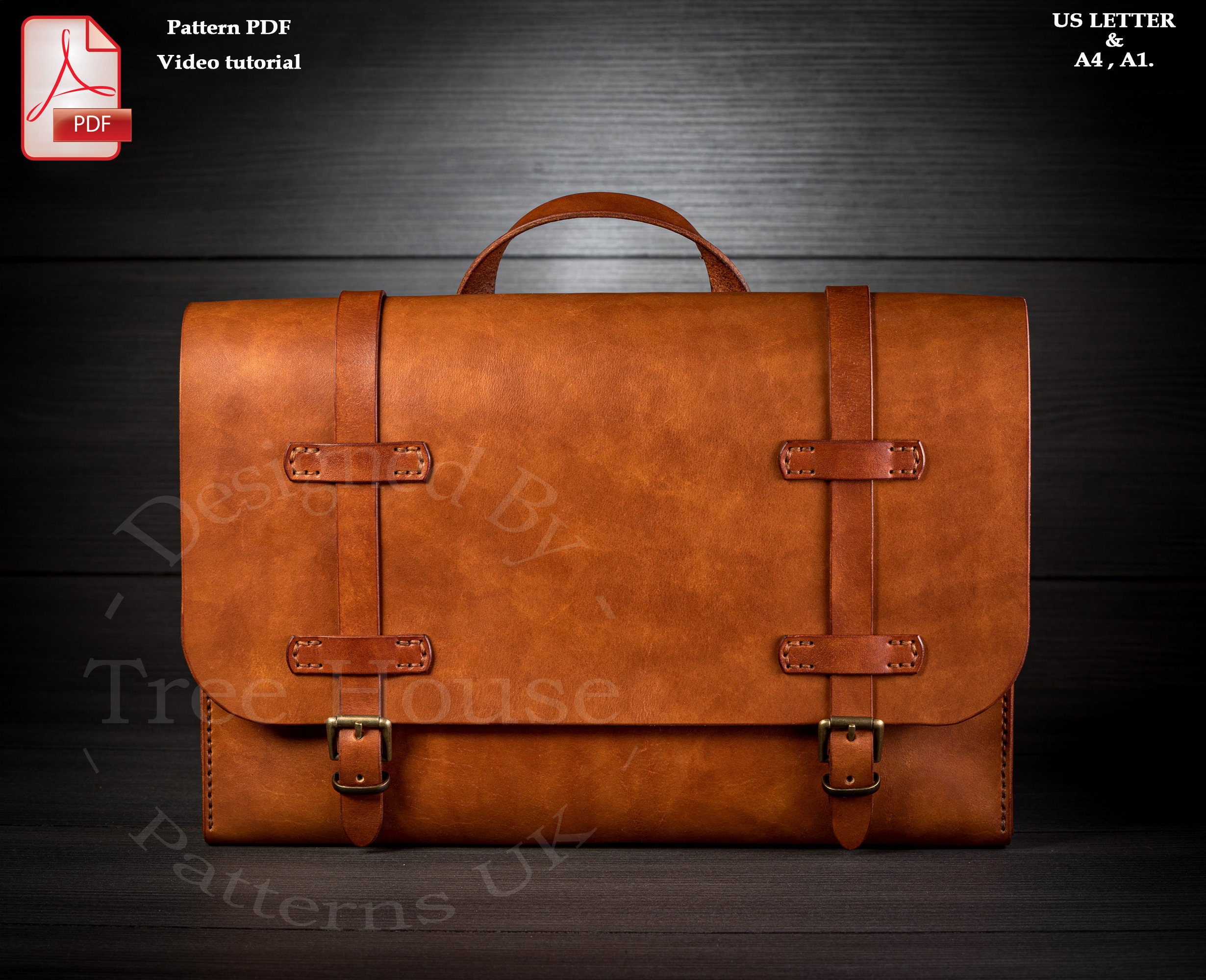 leather bag sewing Pattern, handbag Pattern, brifecase pattern, woman handbag  pattern, pdf, download