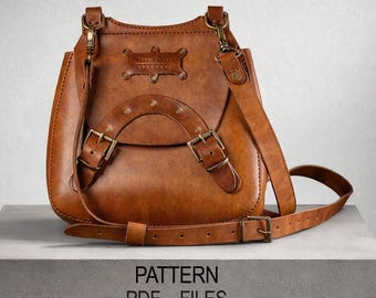 Ledertasche Schnittmuster PDF, Crossbody Bag Schnittmuster, DIY Ledertasche Vorlage
