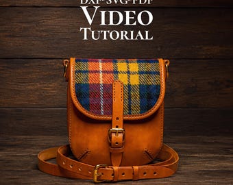 Leather Bag Pattern PDF, Crossbody Shoulder Bag Template, DIY Leather Bag Pattern