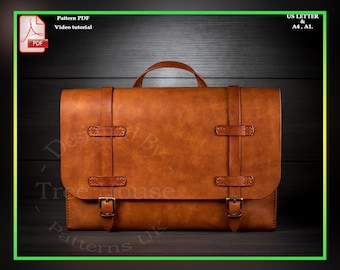 Briefcase leather pattern PDF - tablet bag digital template