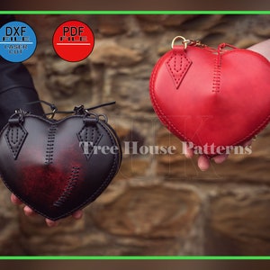 Herz Taschen Leder Schnittmuster DXF und PDF - Gothic Style Tasche digitale Vorlage
