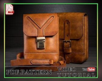 Men's shoulder military bag leather pattern PDF