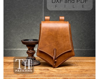 Leather Belt Bag Pattern: Medieval Renaissance Style (PDF & DXF)