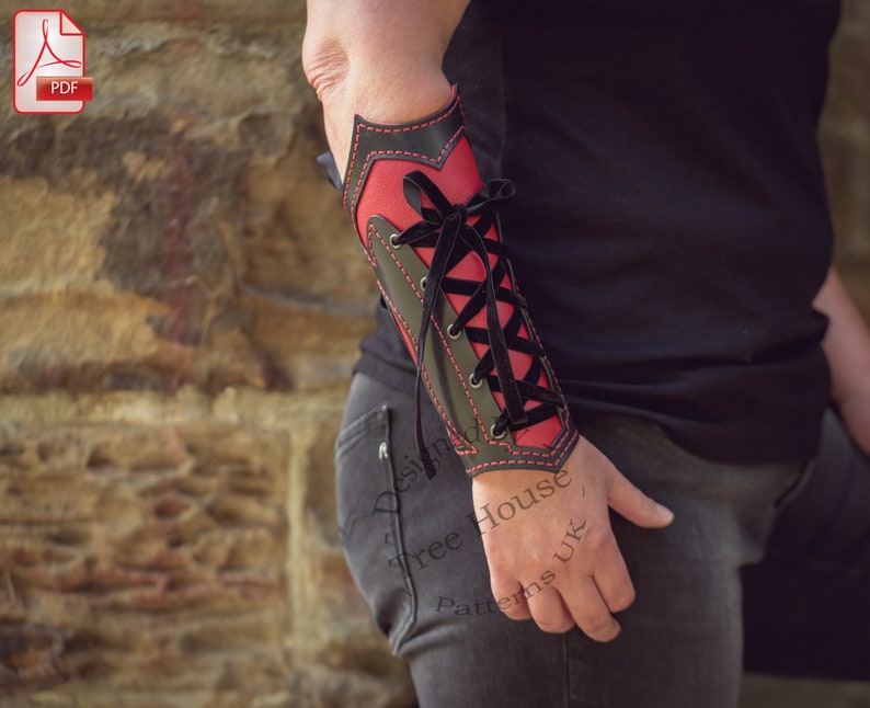 Leather PDF Pattern for Gothic Arm Guard Gothic Leather Etsy UK