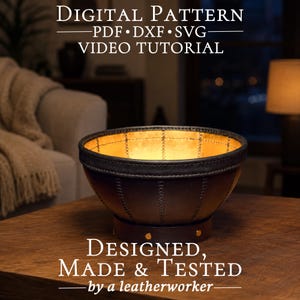 Leather Tray Pattern PDF, Leather Bowl Template DXF SVG, Catchall Tray