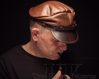Skipper cap leather pattern PDF - digital template for leather hat