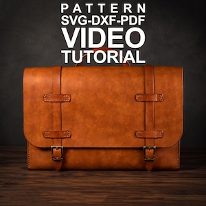 Leather Briefcase Pattern PDF: Tablet Bag Digital Template DXF - SVG File
