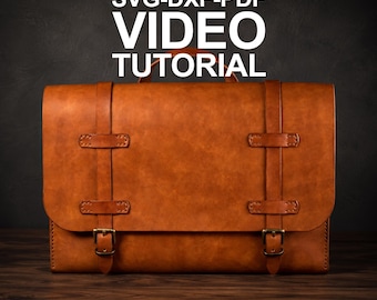 Leather Briefcase Pattern PDF: Tablet Bag Digital Template DXF - SVG File