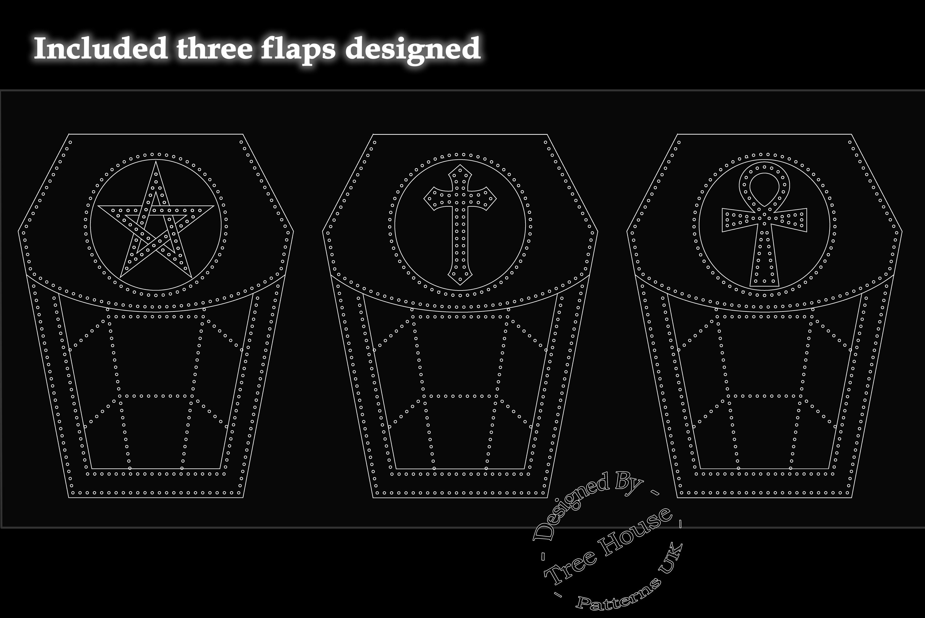Coffin shoulder bag leather pattern PDF - Halloween bag digital template