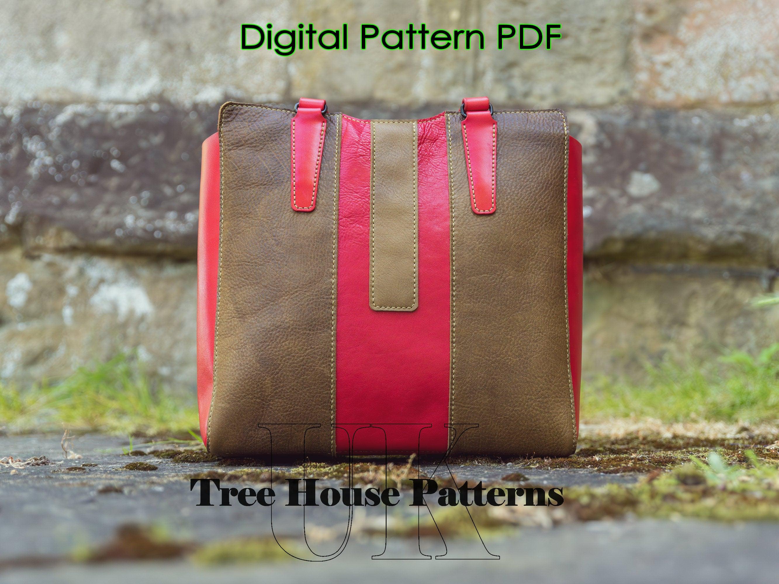 Large Tote Bag Leather Pattern PDF - Shopping Bag Digital Template - Etsy