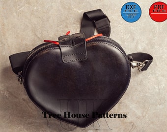 Leather Pattern PDF, DXF for Heart Shoulder Bag and Backpack Leather Pattern PDF, DXF for Heart Shoulder Bag and Backpack