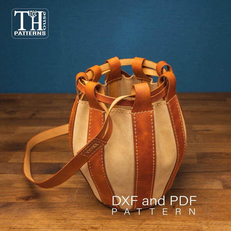Leather Crossbody Bag Pattern - Bucket – Drawstring Shoulder Template ...