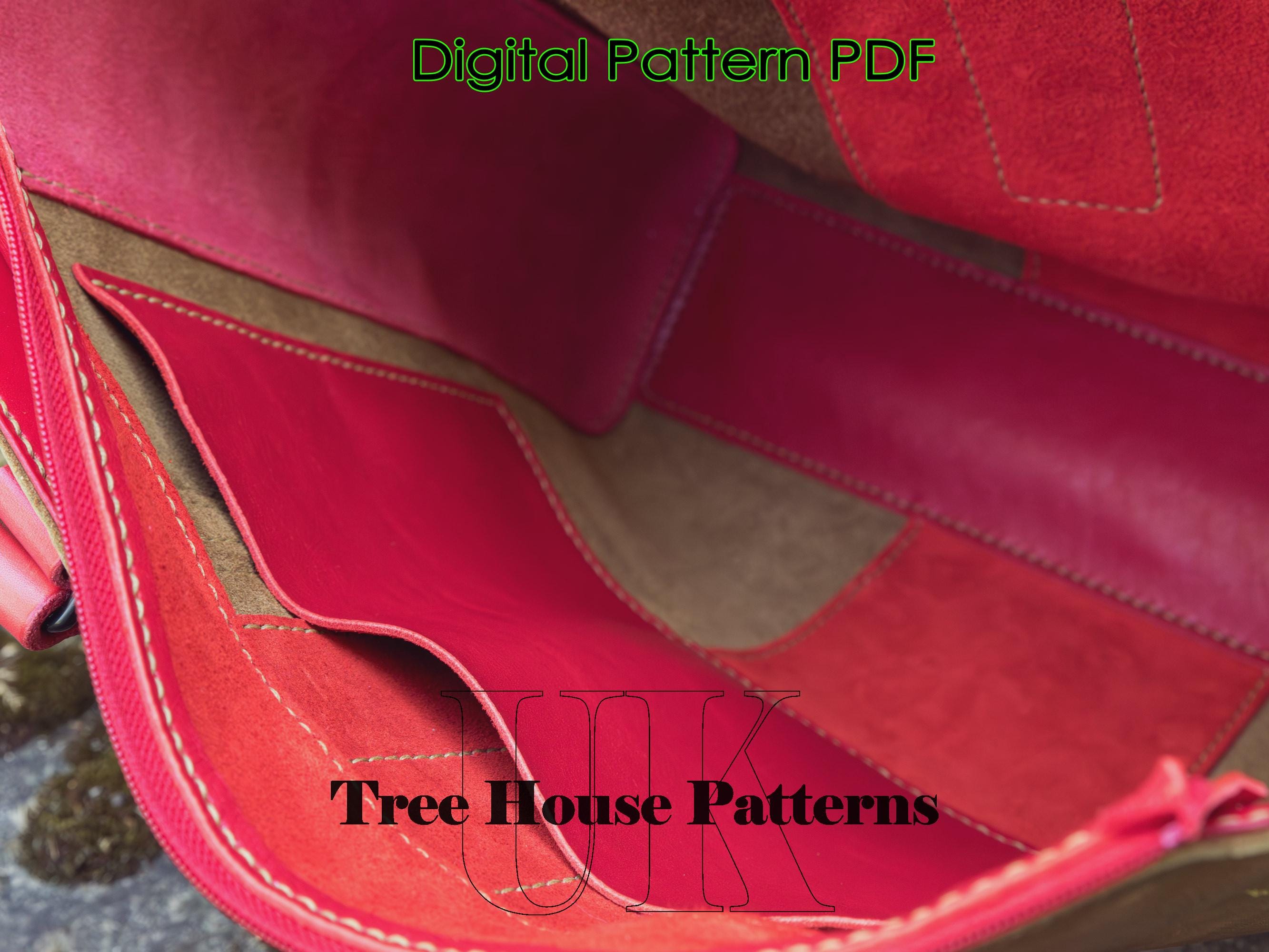 Large Tote Bag Leather Pattern PDF - Shopping Bag Digital Template - Etsy
