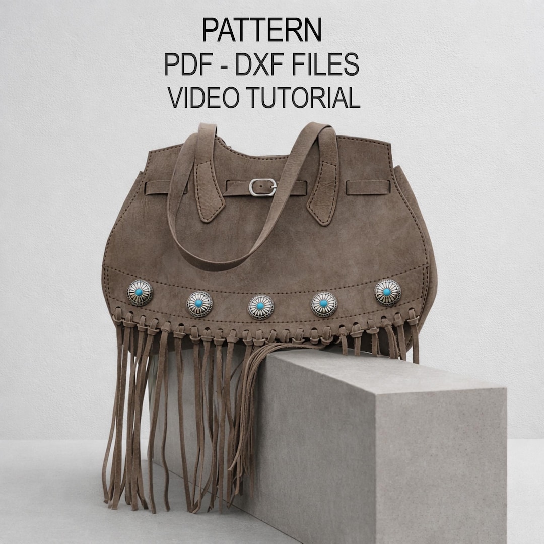 Leather Tote Bag Pattern PDF & DXF, Boho Shoulder Bag Template - Etsy